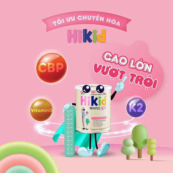 Các lon sữa Hikid màu khác nhau