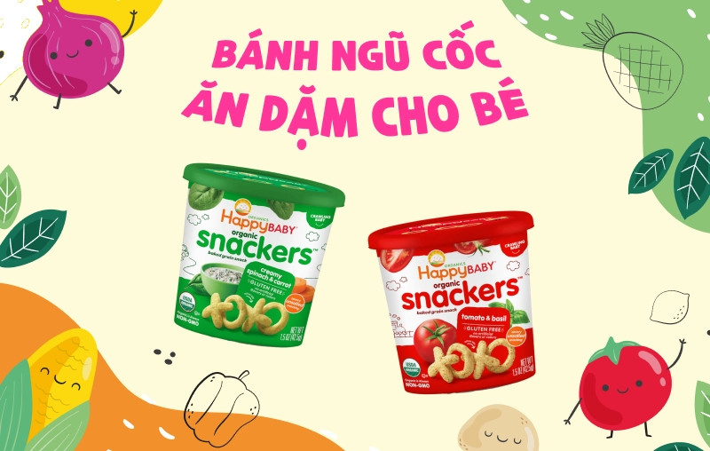 Bánh ngũ cốc snackers Happy Baby cho bé tập cầm nắm