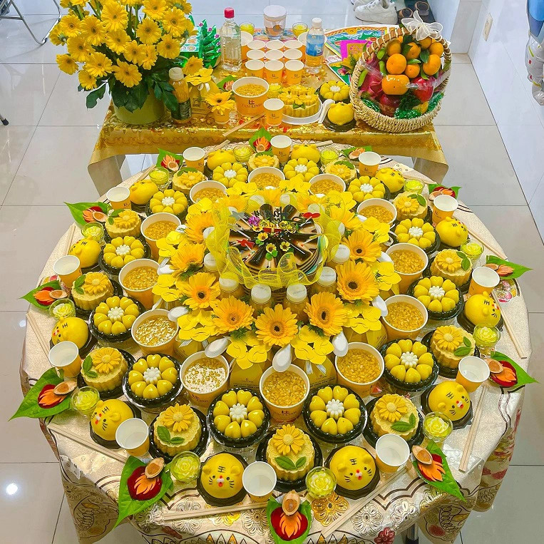Bày trí mâm cúng thôi nôi bé trai trang trọng