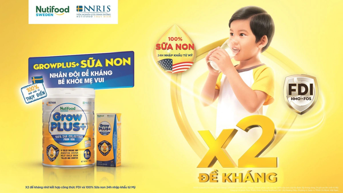 Bé khỏe mạnh cùng Sữa Grow Plus Vàng tăng cường đề kháng