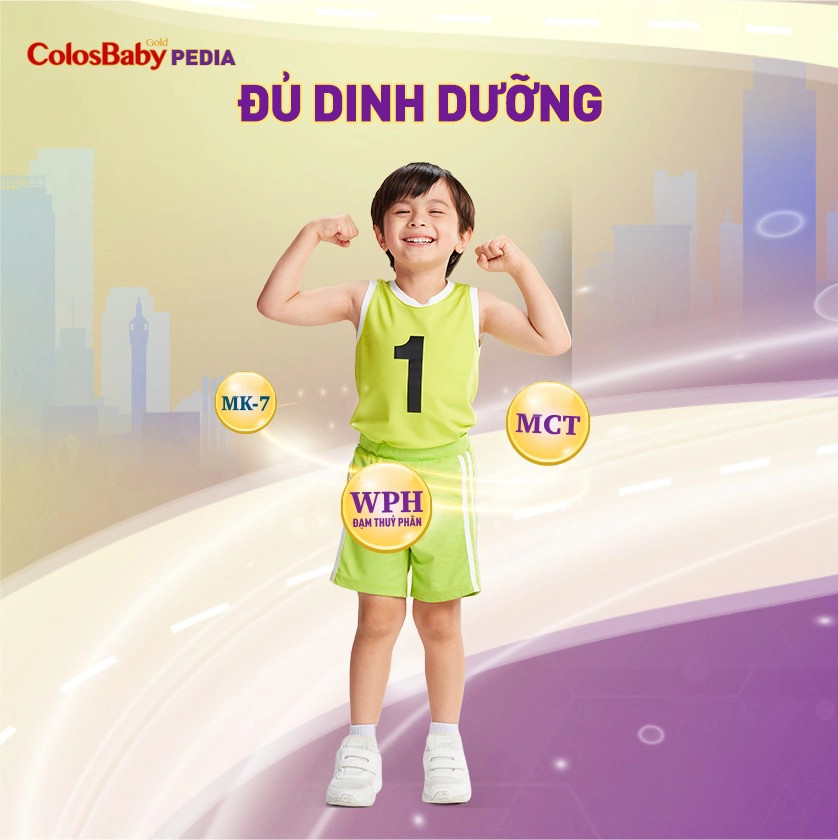 Bé tăng cân và chiều cao nhờ dinh dưỡng từ sữa ColosBaby Pedia