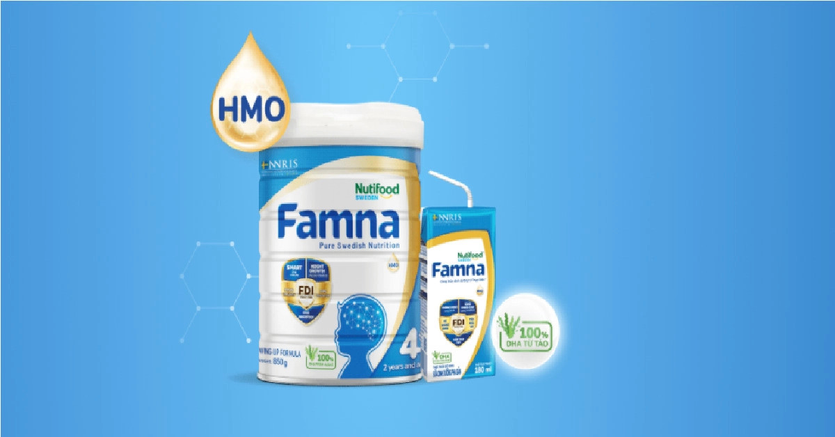 Các lon sữa Famna số 1, 2, 3, 4 dành cho các giai đoạn tuổi khác nhau của trẻ