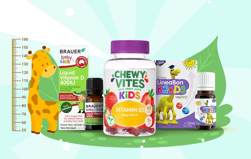 Các sản phẩm bổ sung Vitamin D3 K2 cho bé