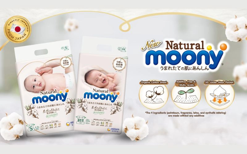 Hình ảnh minh họa các dòng tã bỉm Moony chất lượng cao
