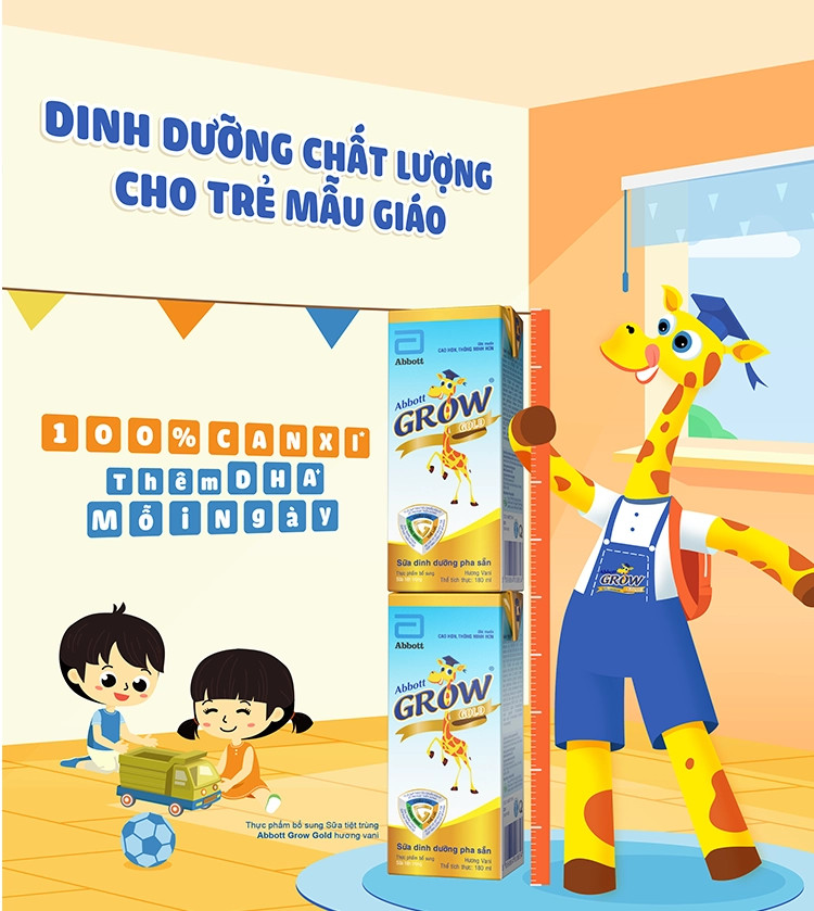 Sữa Abbott Grow pha sẵn giúp bé tăng chiều cao vượt trội