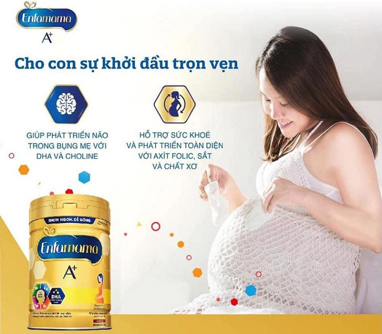 Sữa Enfamama A+ cung cấp DHA và Choline hỗ trợ phát triển trí não thai nhi