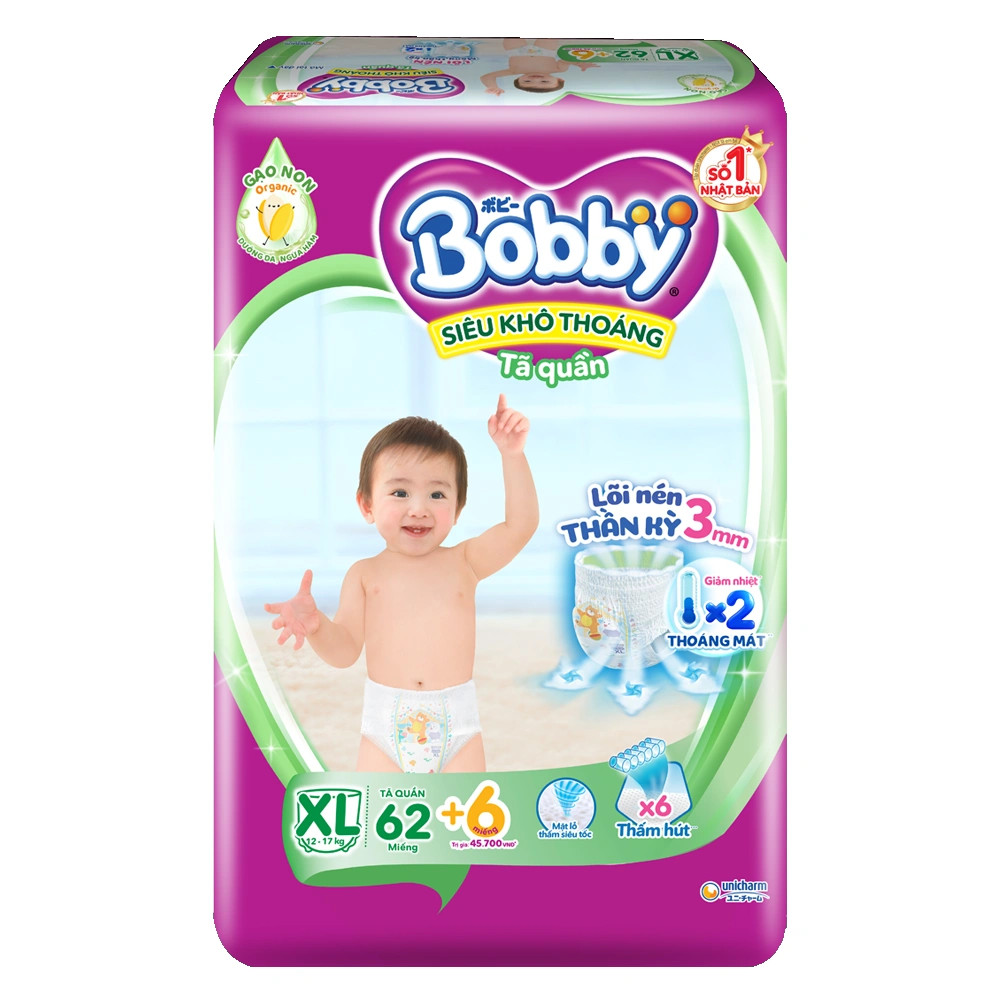 Tã Bobby giúp bé khô thoáng, thoải mái cả đêm