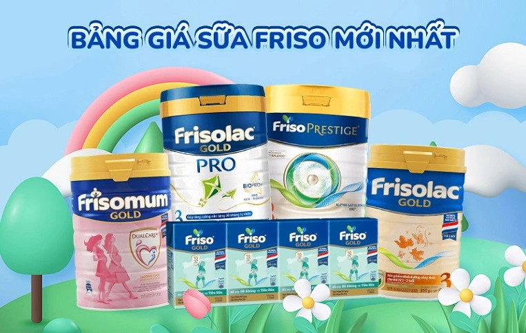 Bảng giá tham khảo sữa Frisolac Gold của FrieslandCampina