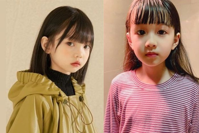 Bé gái với kiểu tóc đầu nấm thẳng tự nhiên duyên dáng