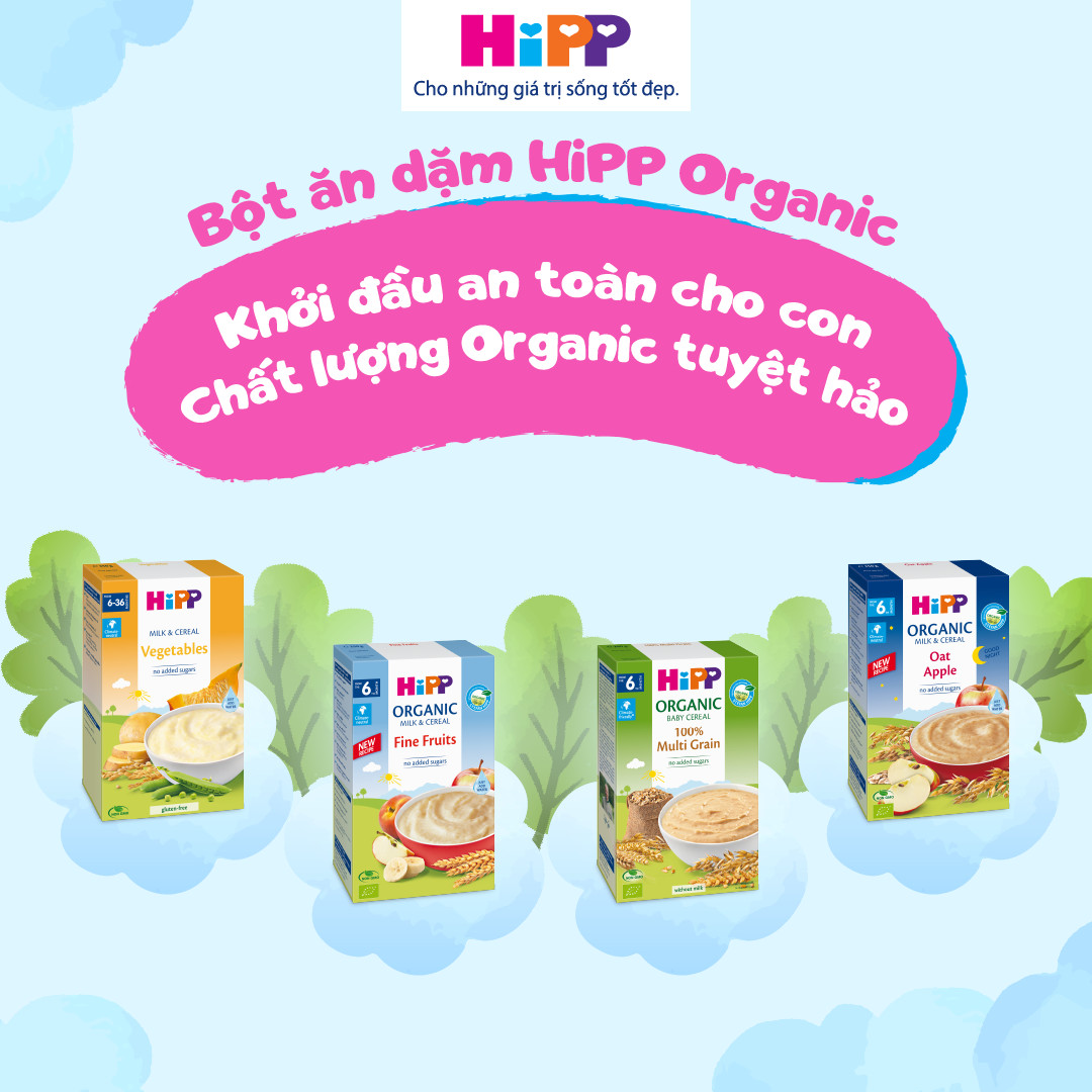 Bột ăn dặm Hipp Organic là khởi đầu tối ưu cho con trẻ