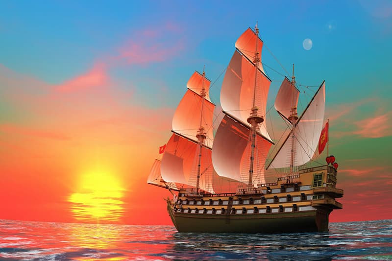 Bức tranh phong cảnh mùa thu với một cây cầu đỏ làm điểm nhấn, nằm trên sông và được bao quanh bởi lá vàng rực rỡ, tạo nên một khung cảnh lãng mạn.