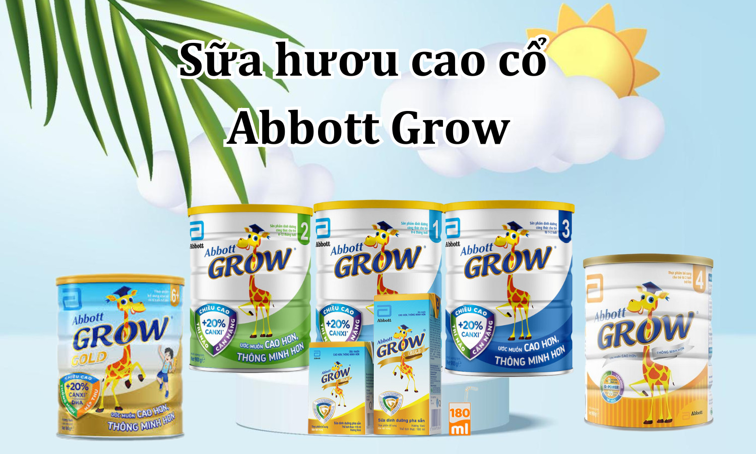 Các dòng sữa hươu cao cổ Abbott Grow phân loại theo độ tuổi cho bé