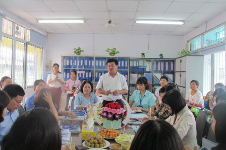 Đoàn kiểm tra Sở Giáo dục và Đào tạo làm việc tại trường mầm non Sơn Ca 9