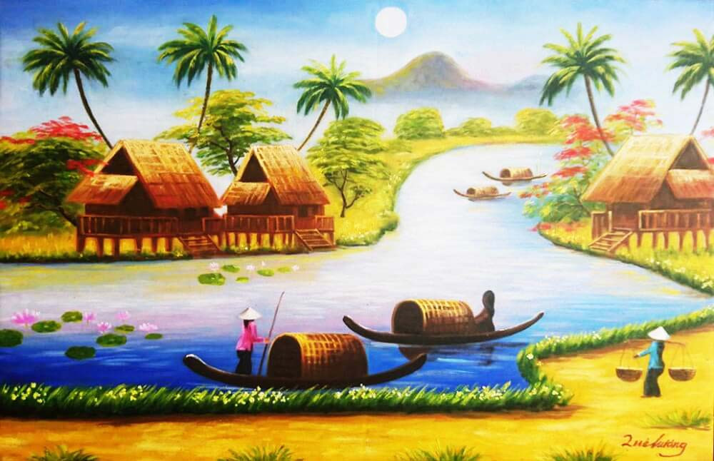 Hướng dẫn vẽ về cảnh đẹp quê hương đơn giản, dễ thực hiện cho người mới bắt đầu