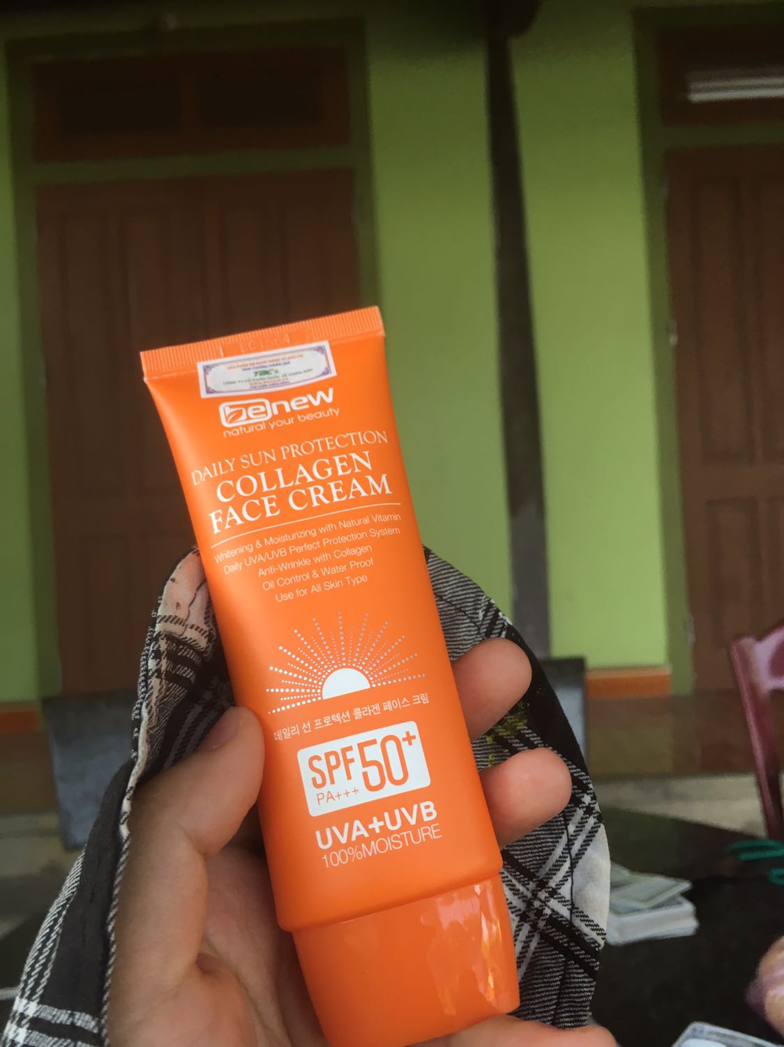 Kem chống nắng cho da mặt Benew Collagen Sun Cream - giải pháp kem chống nắng nào tốt giá rẻ cho da mặt
