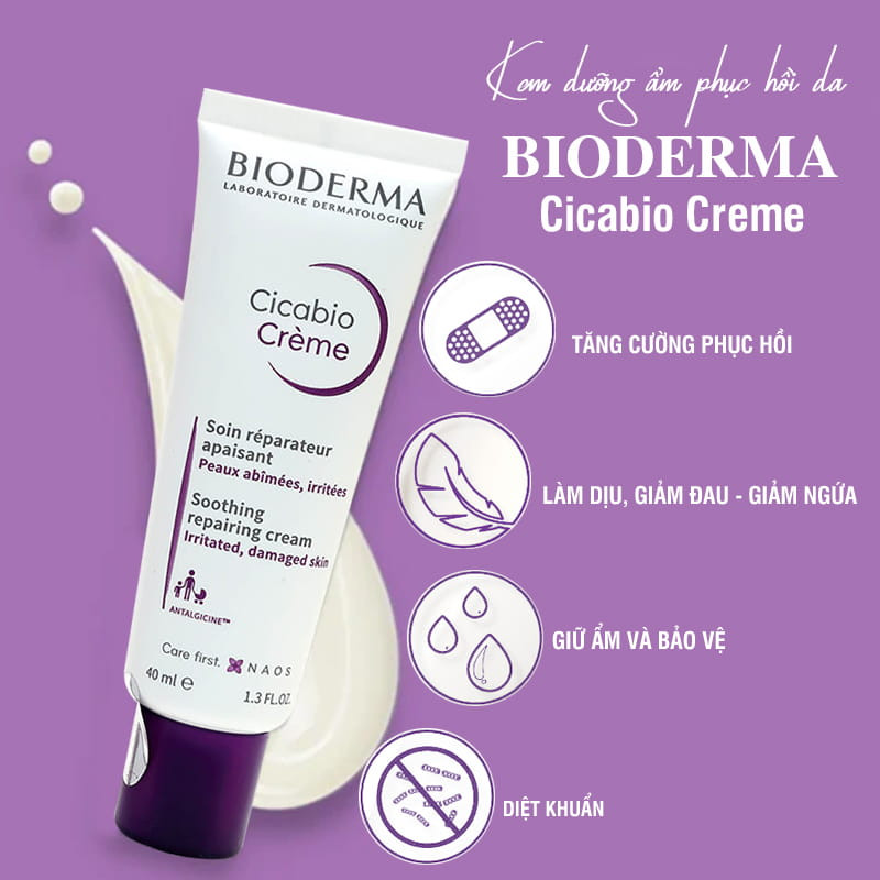 Kem dưỡng da mặt Bioderma Cicabio Crème cho mẹ bầu