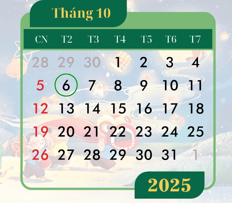 Lịch Tết Trung thu 2025