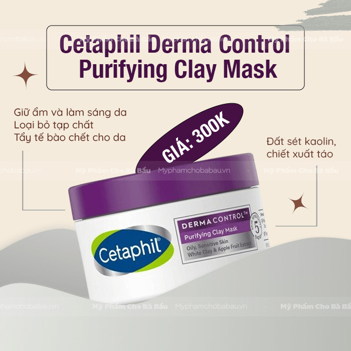 Mặt nạ đất sét Cetaphil Dermacontrol Purifying dịu nhẹ cho bà bầu