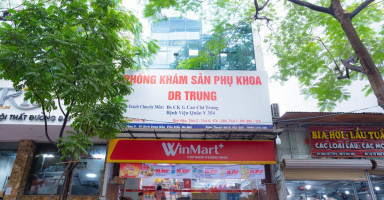 Mặt tiền Phòng khám chuyên khoa phụ khoa Dr Trung tại Dịch Vọng Hậu Hà Nội, địa chỉ uy tín cho sức khỏe phụ nữ