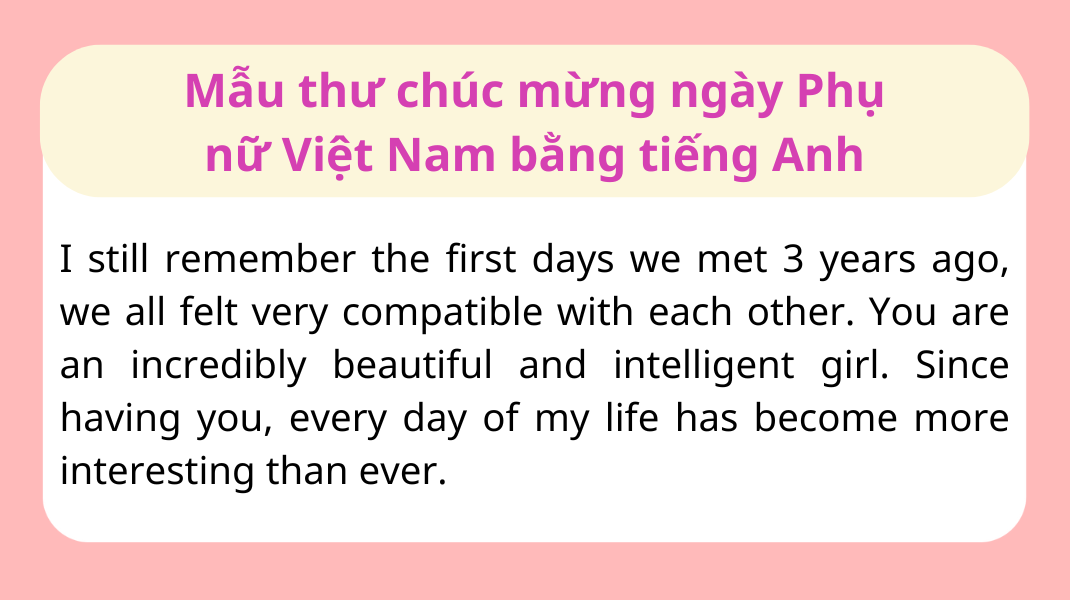 Ví dụ về câu chúc ngày phụ nữ Việt Nam trong mẫu thư, mang đến thông điệp ý nghĩa.
