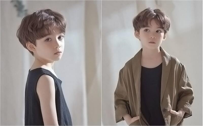 Mẫu tóc nam trẻ em đẹp với tóc side part lịch lãm