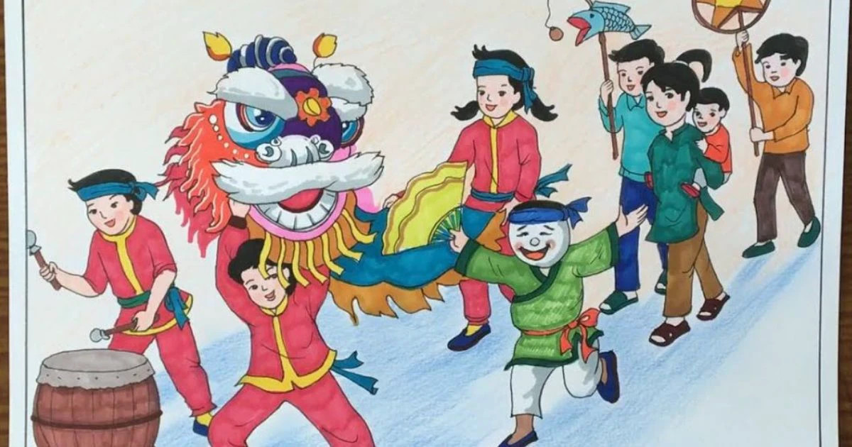 mẫu tranh trung thu đơn giản cho bé, hình vẽ trung thu