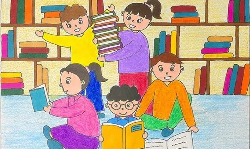 Mẫu vẽ tranh 20/10 tặng chị em gái dễ thương, khơi gợi những kỷ niệm vui vẻ và tình cảm gia đình ấm áp