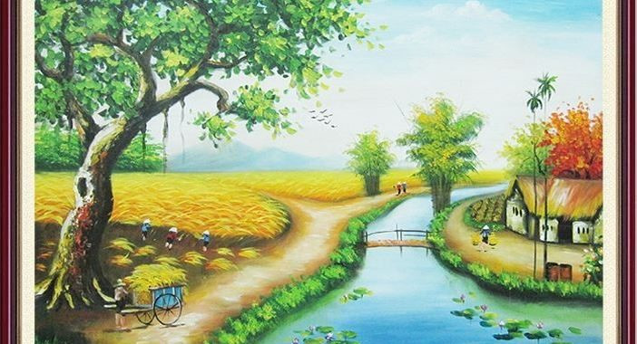 Phong cảnh làng quê Việt Nam để vẽ về cảnh đẹp quê hương