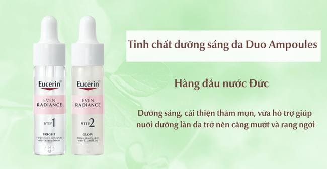 Tinh chất dưỡng sáng da Eucerin Duo Ampoules hỗ trợ trị mụn và làm trắng