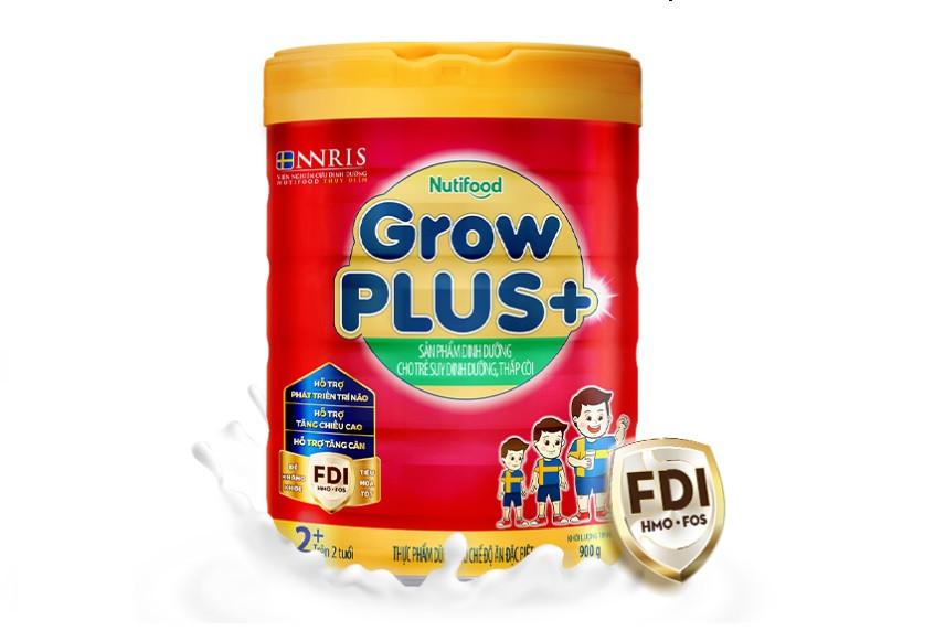 Sữa GrowPLUS+ NutiFood giúp bé thấp còi tăng cân nhanh, thoát suy dinh dưỡng