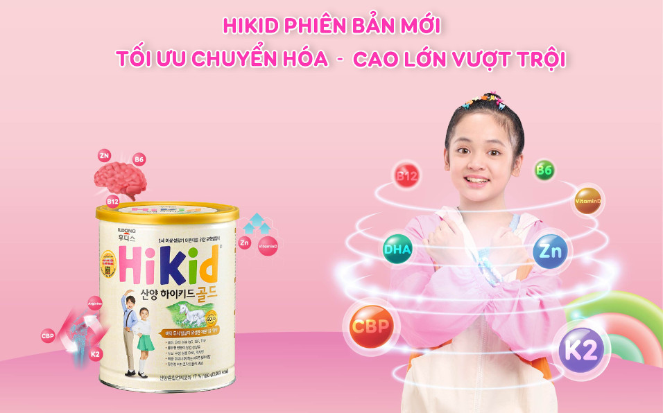 Sữa Hikid Hàn Quốc giúp bé tăng chiều cao và tăng cân hiệu quả