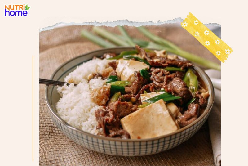 Thịt bò sốt đậu hũ bổ dưỡng cho bé 3 tuổi