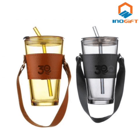 cốc thủy tinh bọc da quà tặng 8 3 dưới 200k