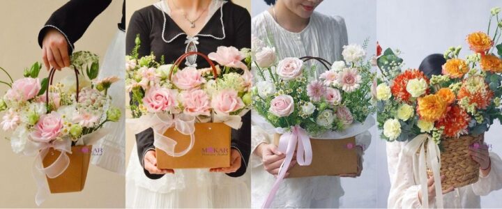 Giỏ hoa đẹp mắt với đa dạng loài hoa mừng Ngày Phụ nữ Việt Nam