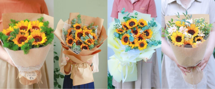 Bó hoa hướng dương rực rỡ, đầy hy vọng mừng Ngày Phụ nữ Việt Nam