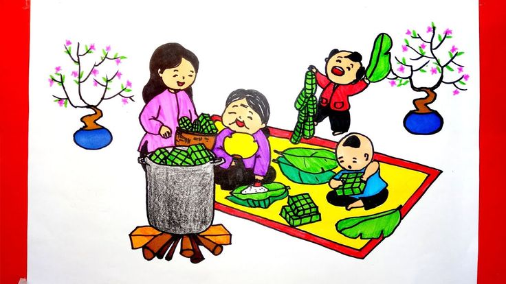 Hướng Dẫn Vẽ Tranh Ngày Tết Đơn Giản Nhất Cho Bé Yêu