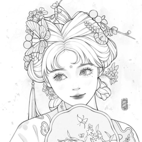 Tranh Tô Màu Anime Cổ Trang: Khám Phá Thế Giới Sáng Tạo Đầy Huyền Ảo