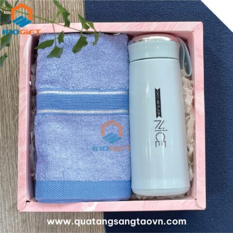 bộ giftset khăn, bình giữ nhiệt – GS14 quà tặng 8 3 dưới 200k