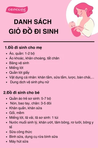 Danh sách đồ đi sinh cho bé: Chuẩn bị đầy đủ & chi tiết