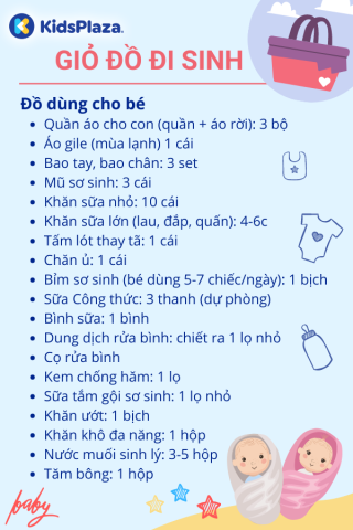 Danh sách đồ đi sinh cho bé: Chuẩn bị đầy đủ & chi tiết