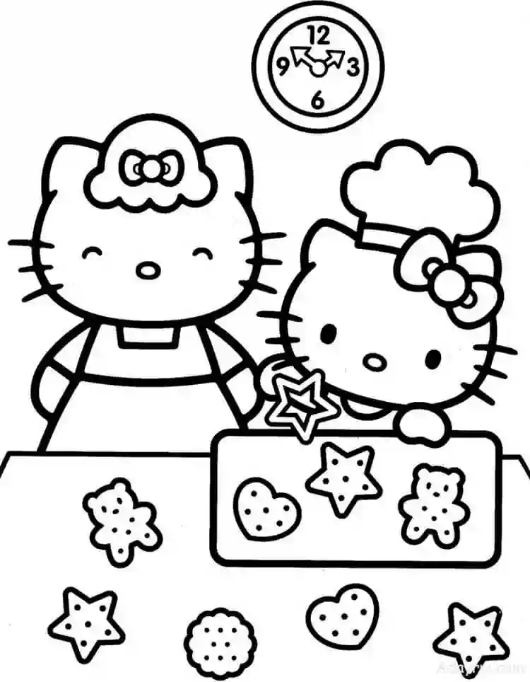 Tranh tô màu mèo Hello kitty