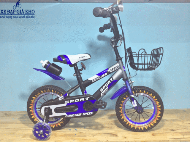 Xe đạp trẻ em 12 inch Conquer Speed vành nhôm với thiết kế hiện đại