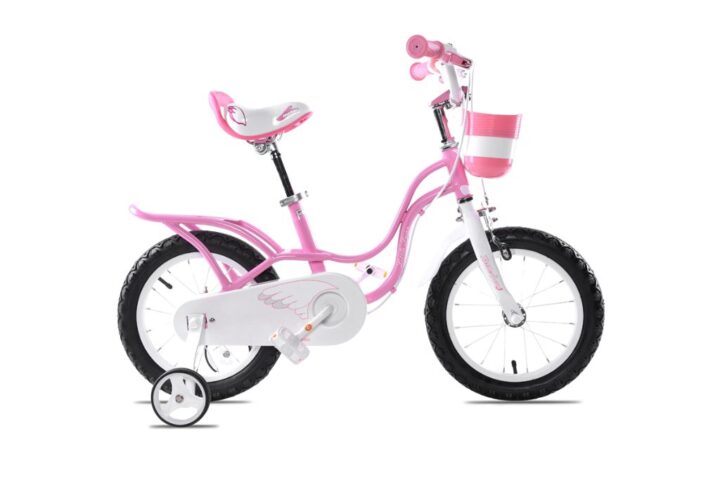 Xe đạp RoyalBaby Little Swan 16 inch màu trắng hồng cho bé gái 5 tuổi.