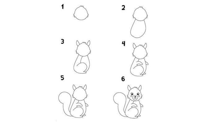 cách vẽ con vật dễ nhất: con sóc