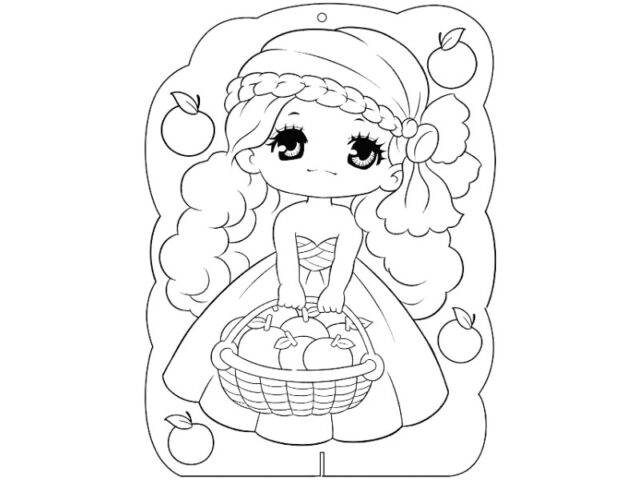 Ảnh tô màu anime chibi dễ thương: Công chúa chibi nhỏ nhắn