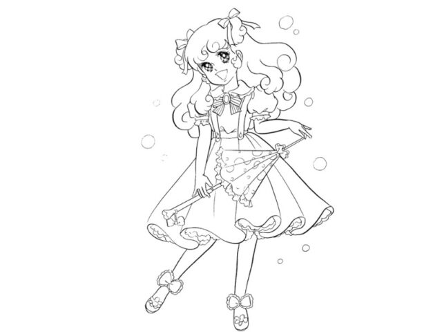 Ảnh tô màu anime chibi dễ thương: Công chúa năng động hiện đại