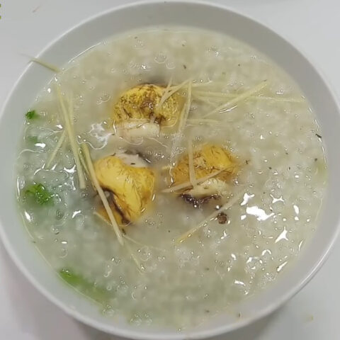 BÆ°á»›c 4 Hoàn thành Cháo trá»©ng vá»‹t lá»™n cáº£i xanh