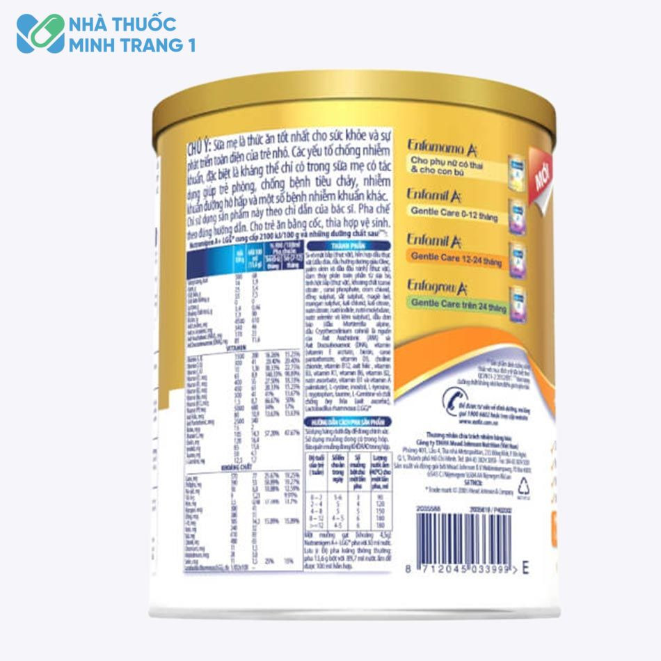 Bảng thành phần sữa Nutramigen giàu dinh dưỡng, giúp bé phát triển toàn diện và cải thiện cân nặng