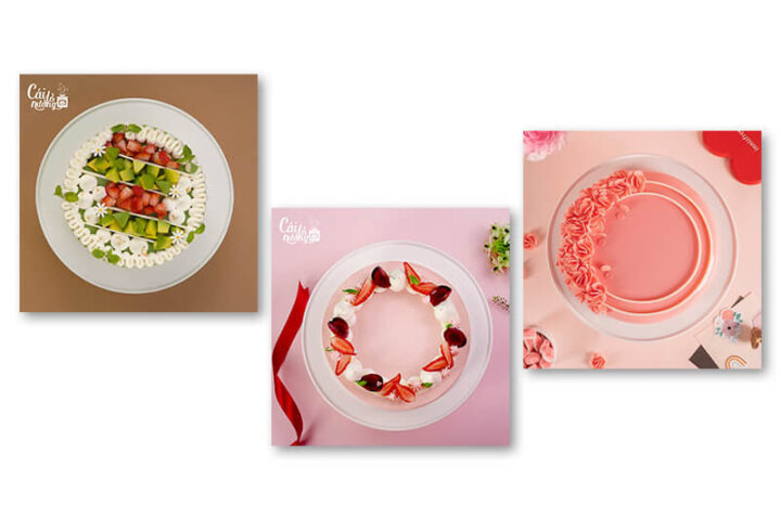 Bánh mousse trái cây màu sắc tươi sáng, trang trí đẹp mắt, lựa chọn hoàn hảo cho bánh sinh nhật cho bé gái 9 tuổi yêu thích sự thanh mát