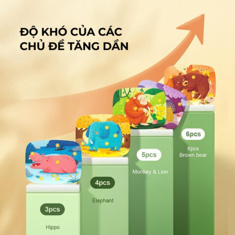 Bé 5 tuổi rèn luyện kiên nhẫn với bộ xếp hình nhiều cấp độ